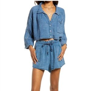 Free People Elora Blue Matching Set